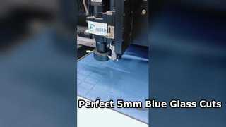 Hình chữ nhật cắt laser thủy tinh màu xanh 5mm
