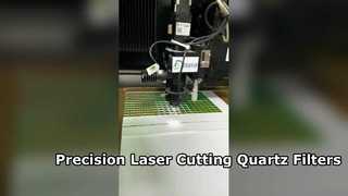 Cắt laser thủy tinhCắt laser hàng loạt bộ lọc quang thạch anh dày 1mm