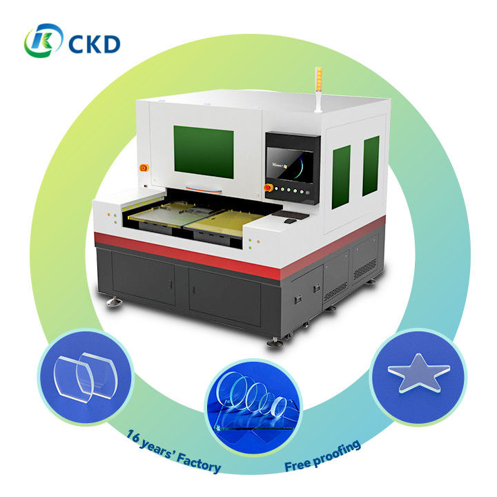 30-90W CNC Glass Laser Cutting Machine with HTI Control Blue Glass Double Cut ≤19mm